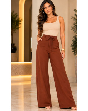 Calça Feminina Pantalona Chocolate | Moda Evangelica
